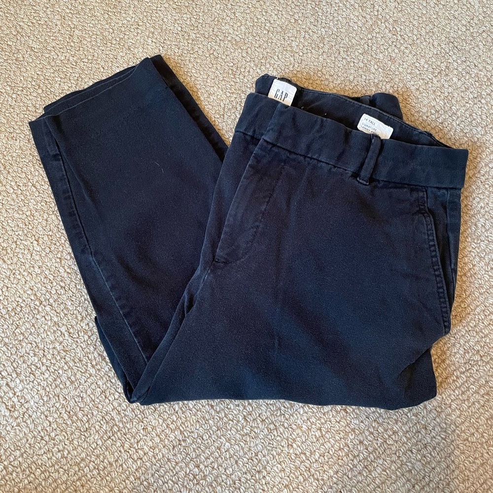 Gap black signature skinny ankle pants, size 14 tall (32T)